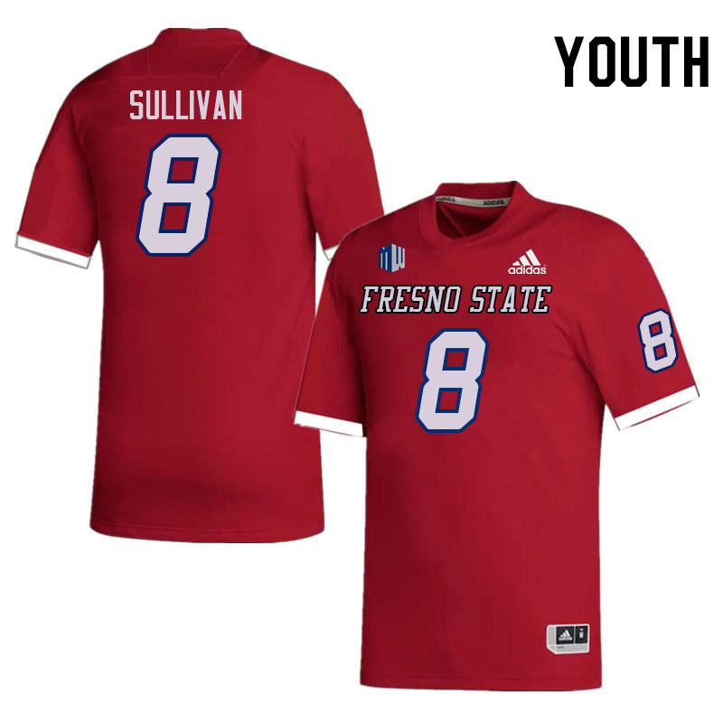 Youth #8 Antoine Sullivan Fresno State Bulldogs College Football Jerseys Stitched Sale-Red - Click Image to Close